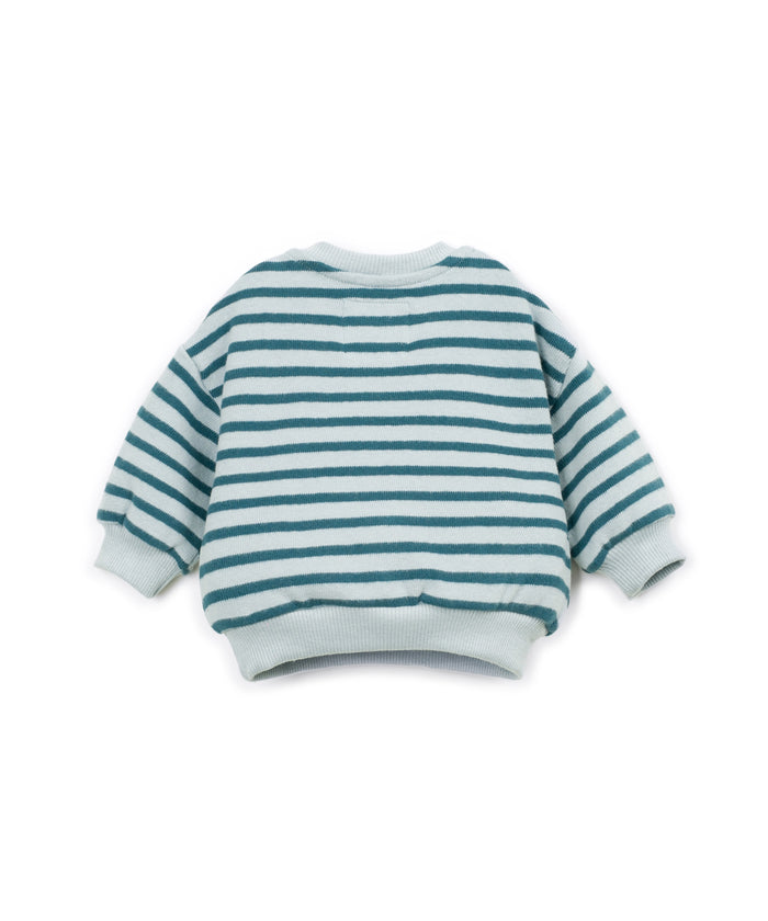 blue striped sweatshirt