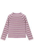 violet mix striped knit mockneck top