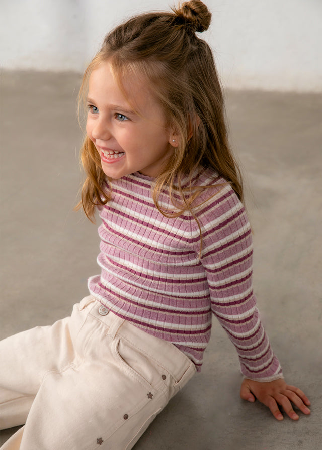 Striped Knit Mockneck