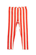 Red and white striped leggings on a light gray background