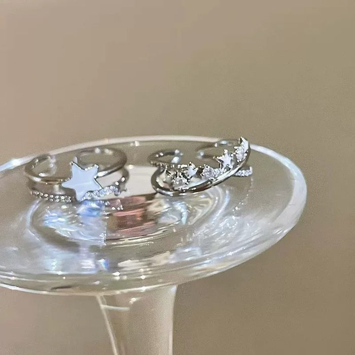 Stylish Double-layer Star Zircon Ring For Women