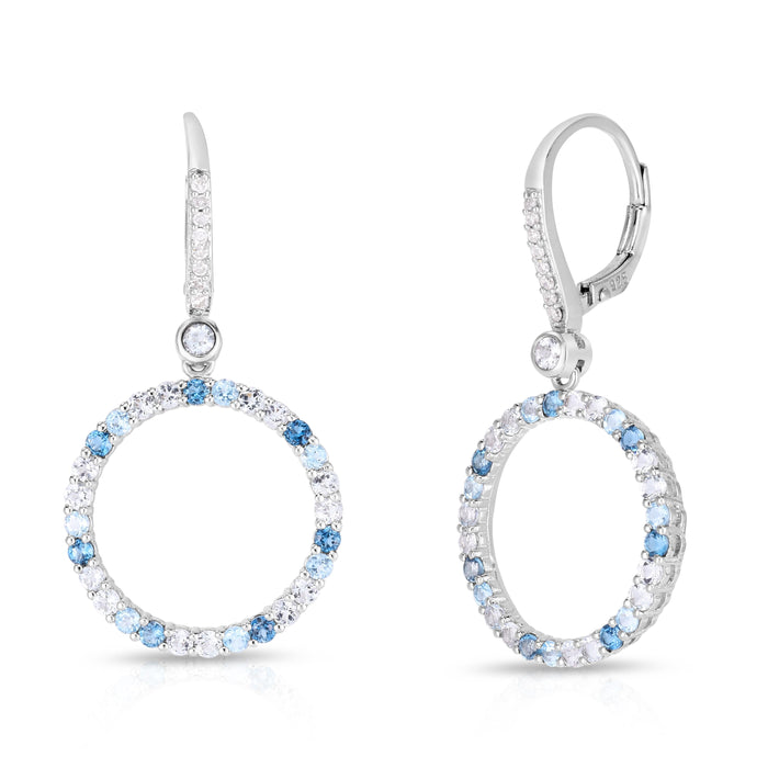 Swiss Blue Topaz Earrings in Sterling Silver