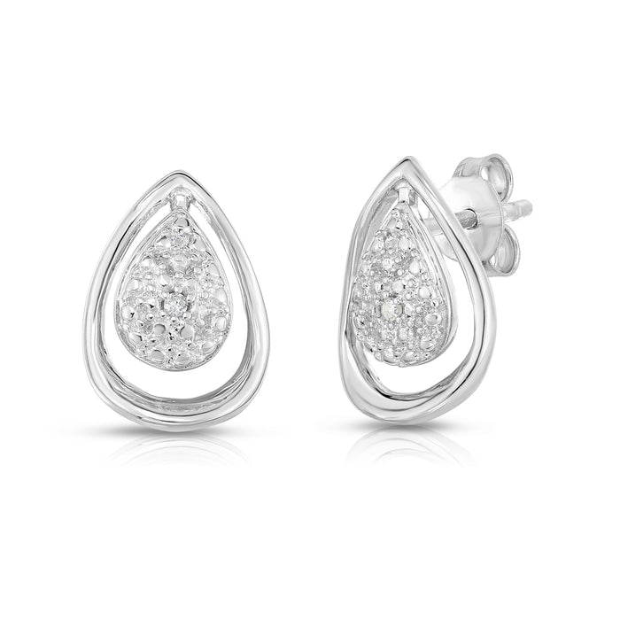 Tear Drop Diamond Earrings