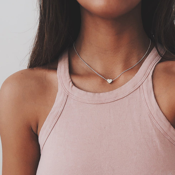 The Acacia Heart Pendant – Dainty Office-Chic Cross Chain Necklace