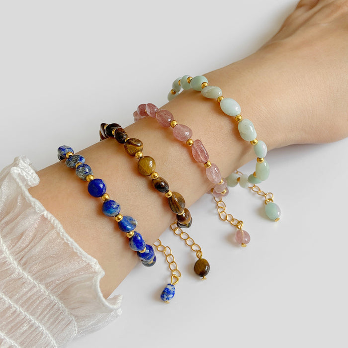 The Earth Spirit Natural Gemstone Bracelet | Unisex Stackable Stone Bead Bracelets