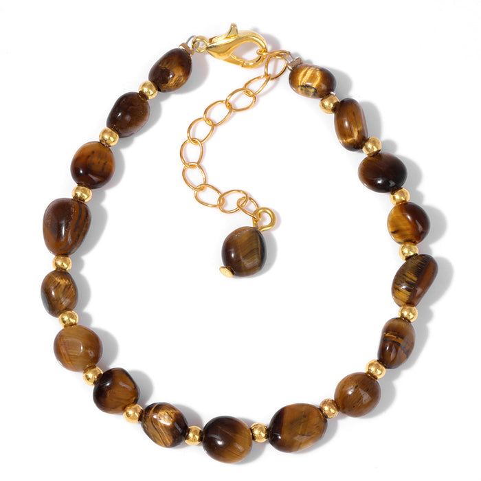 The Earth Spirit Natural Gemstone Bracelet | Unisex Stackable Stone Bead Bracelets