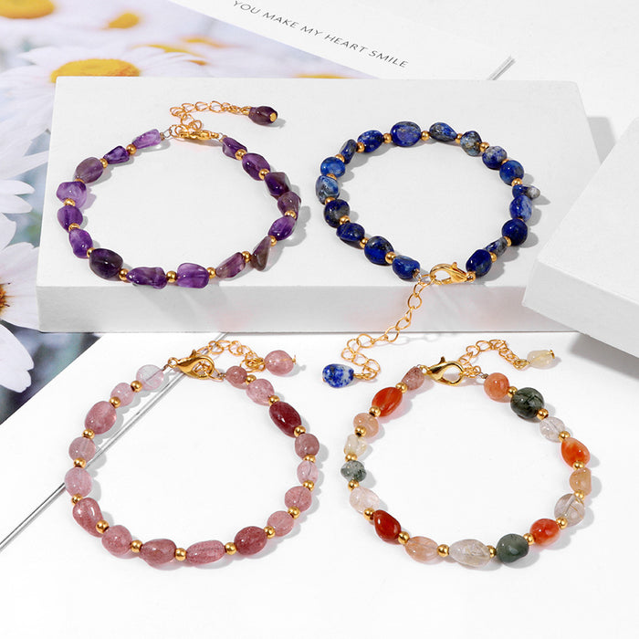 The Earth Spirit Natural Gemstone Bracelet | Unisex Stackable Stone Bead Bracelets