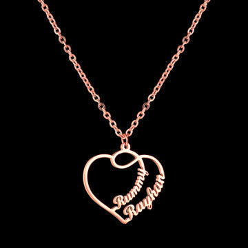 The Eternal Bond – Custom Two-Name Intertwined Heart Necklace