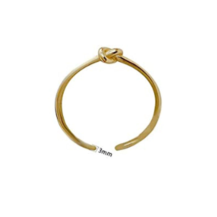 The "Eternal Knot" Open Ring | 18K Gold Tone Geometric Statement Ring | Resizable Unisex Band
