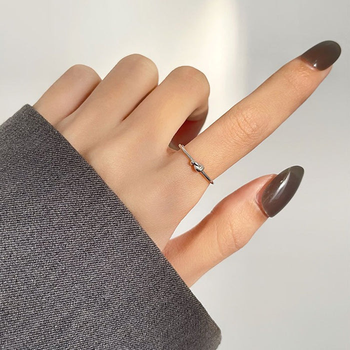 The "Eternal Knot" Open Ring | 18K Gold Tone Geometric Statement Ring | Resizable Unisex Band