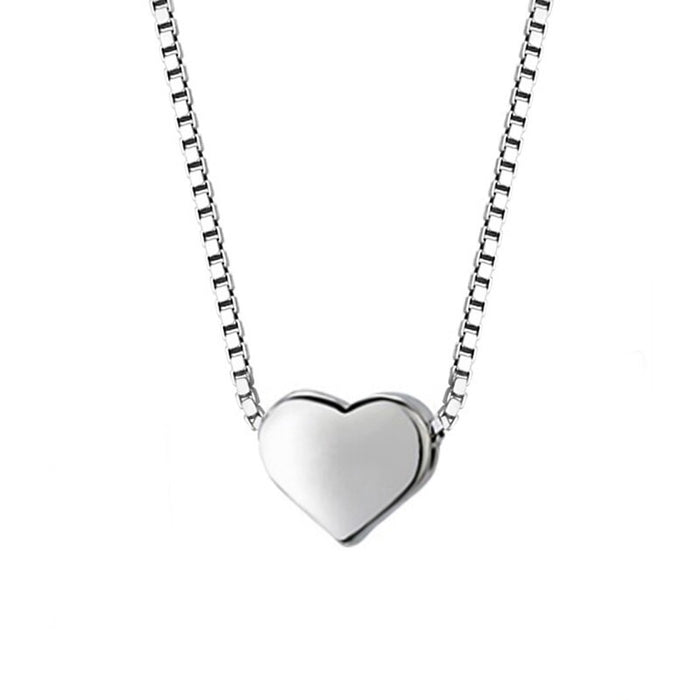 The Rose Aura Heart Solitaire – Minimalist Rose-Toned Box Link Chain