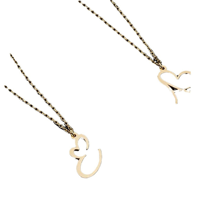 The Signature Heart – Custom Alphabet Pendant in 18k Gold Finish