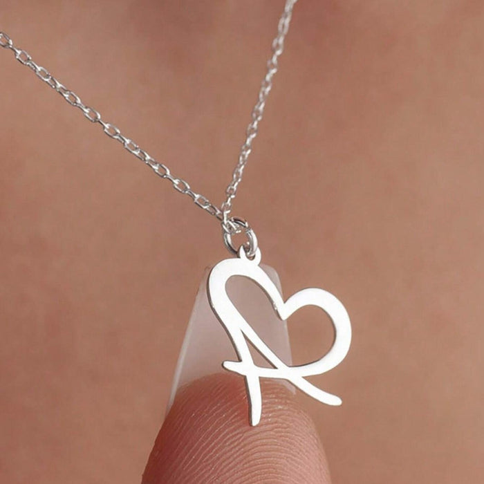 The Signature Heart – Custom Alphabet Pendant in 18k Gold Finish