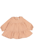 dress with ruffled skirt on a white background