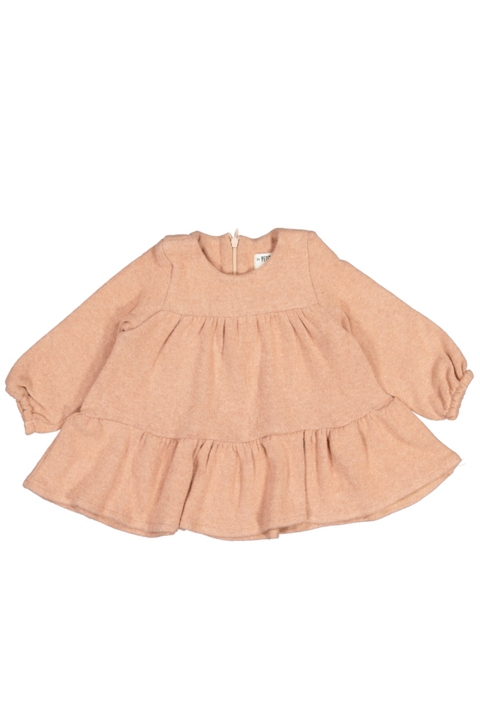 dress with ruffled skirt on a white background