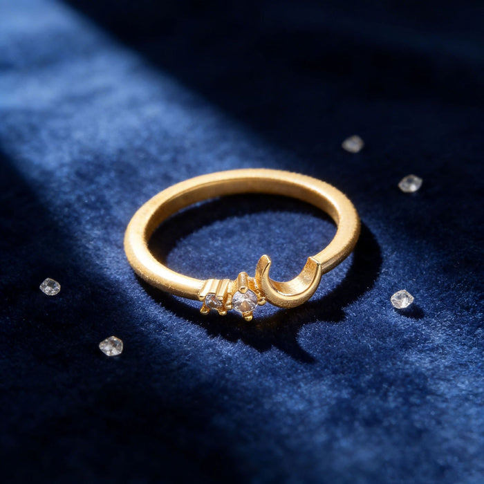 Trendy Zircon Star And Moon Ring - Minimalist Rings for Women