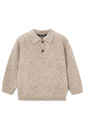 Tweed Knit Polo Sweater