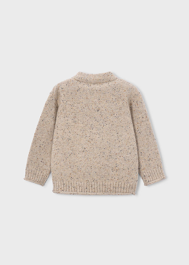 Tweed Knit Polo Sweater