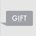 Gray digital gift card with white GIFT CARD text on light background