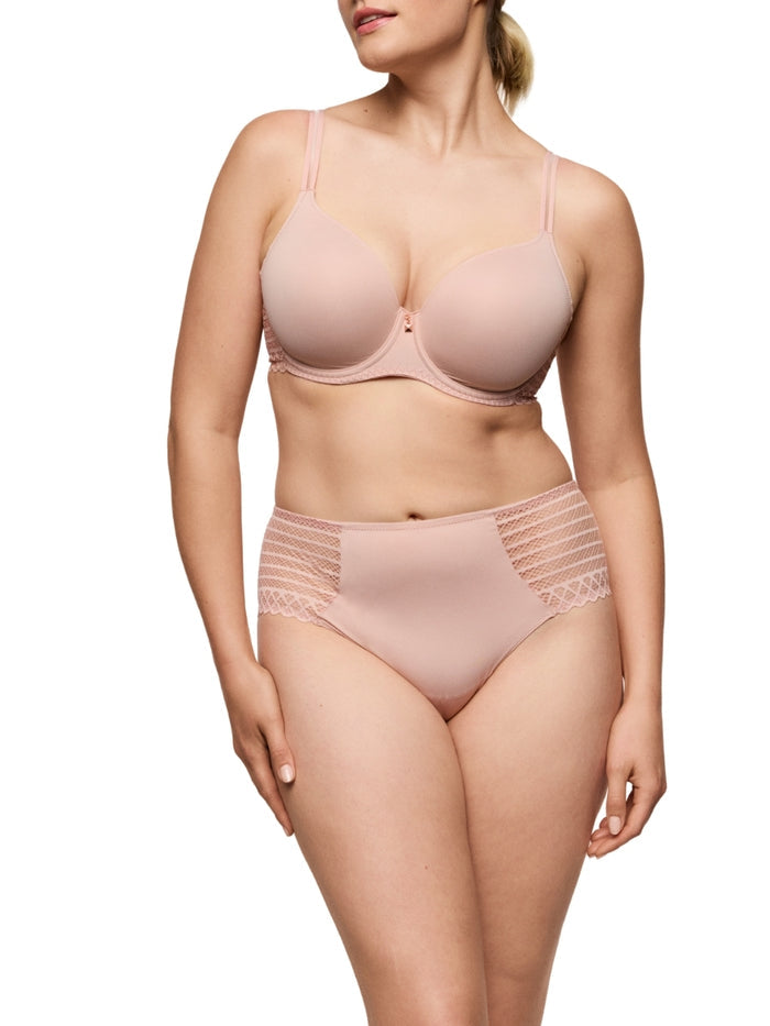 Twist Side Padded Heartshape Bra - Powder Rose
