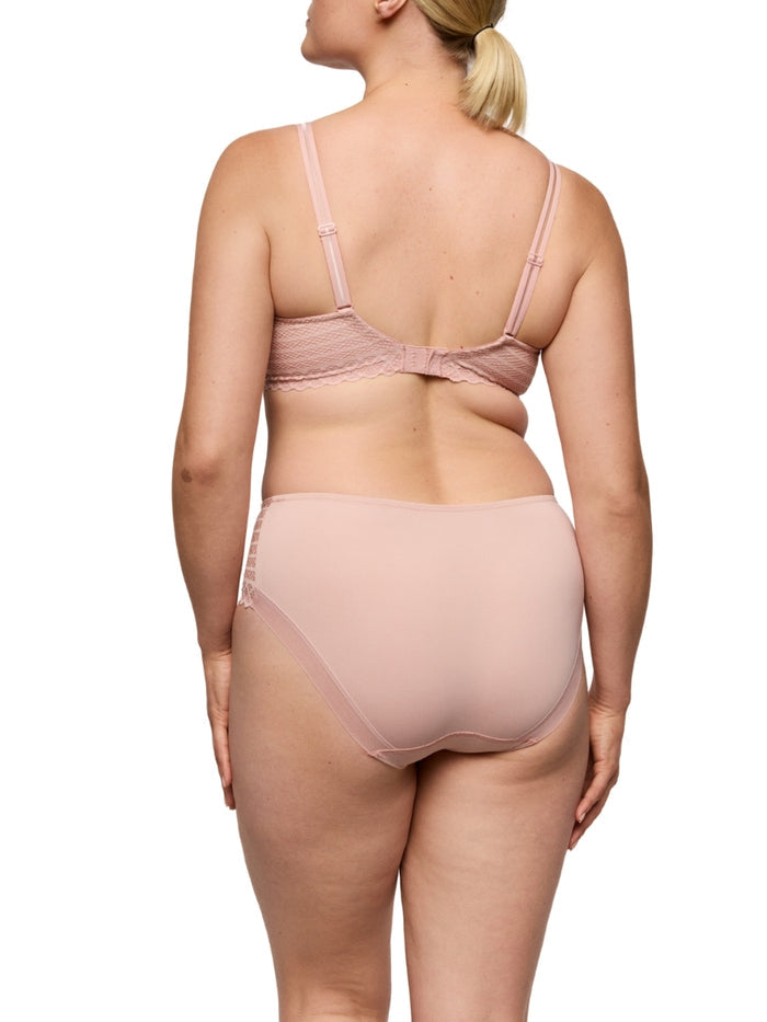 Twist Side Padded Heartshape Bra - Powder Rose