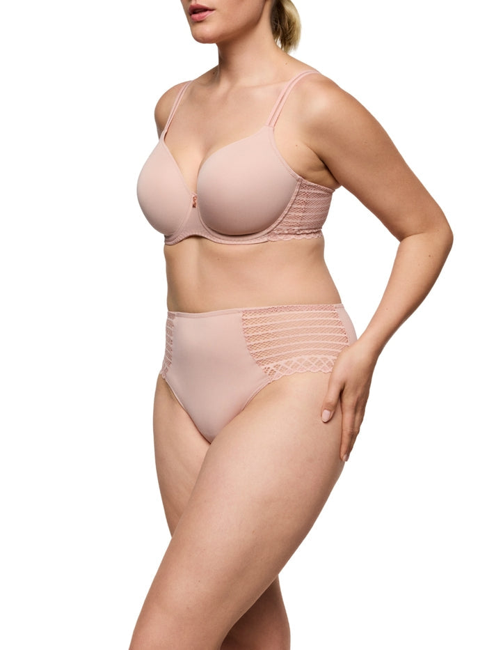 Twist Side Padded Heartshape Bra - Powder Rose