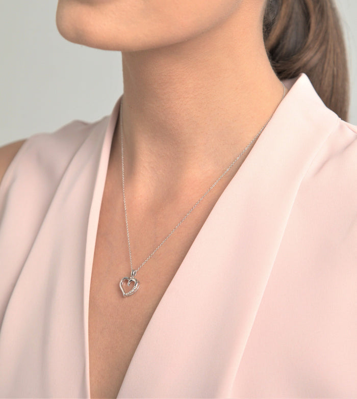Twisted Diamond Heart Necklace