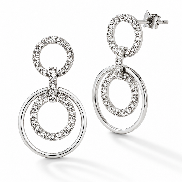 Two-tone Circle 'n Circle Diamond Earrings