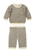 Children's knit outfit with top and pants on a white background