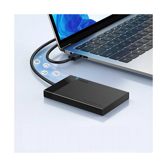 UGREEN USB 3.0 to 2.5” SATA Hard Drive Enclosure (Non-Detachable Cable)