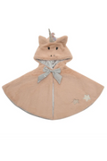 Children's hooded cape with unicorn design on a white background