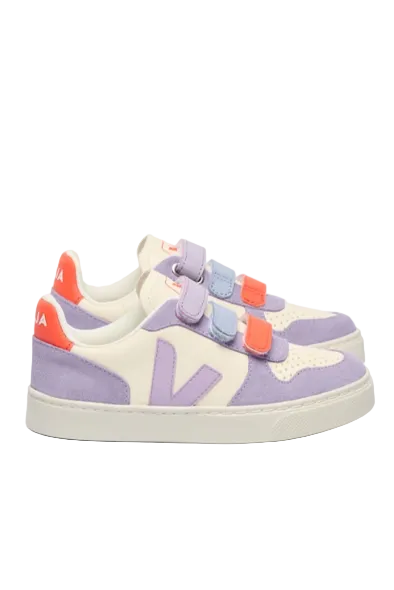 Colorful children's sneakers on a white background