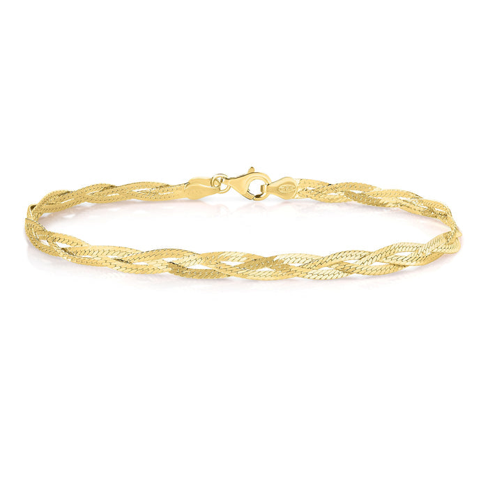 Vermeil Braided Herringbone Bracelet - Final Sale