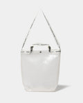 Vinyl logo tape shoulder bag