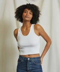 White Blondie Ribbed Tank - BLOWT