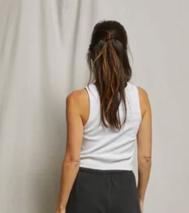 White Blondie Ribbed Tank - BLOWT