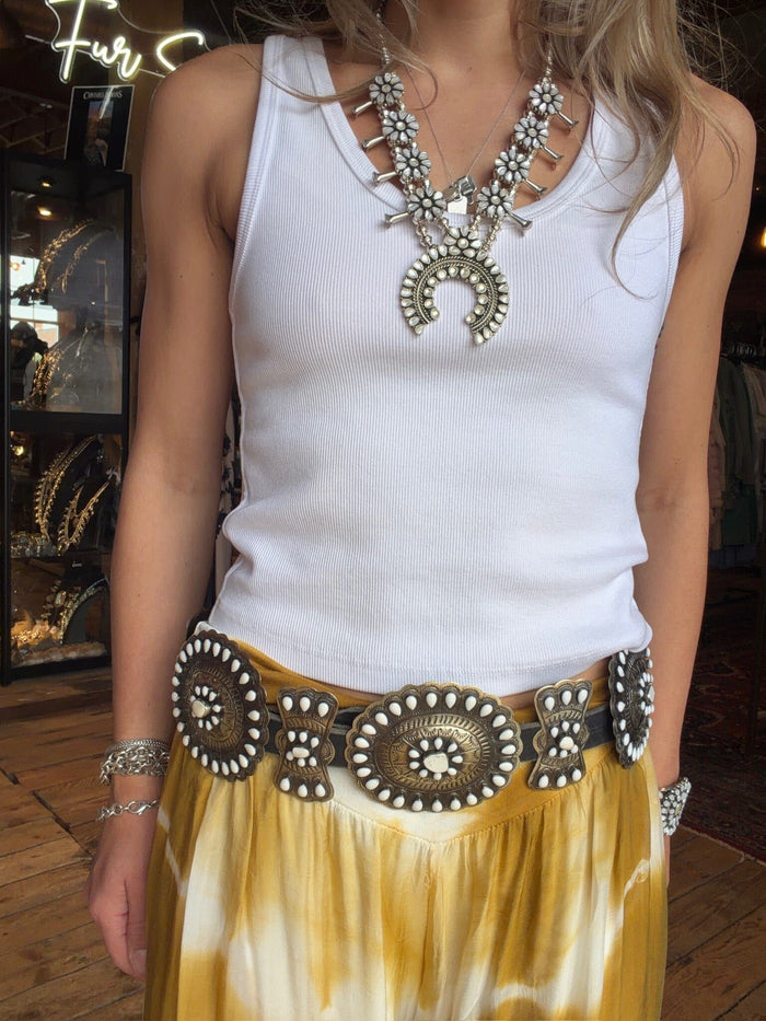 White Blondie Ribbed Tank - BLOWT