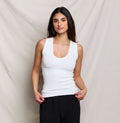 White Jordan Ribbed Tank - JORWT