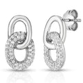 White Topaz Chain Link Drop Earrings