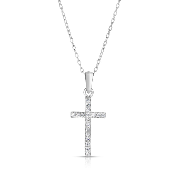 White Topaz Cross Necklace