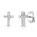 White Topaz Cross Studs