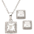 White Topaz & Diamond Set