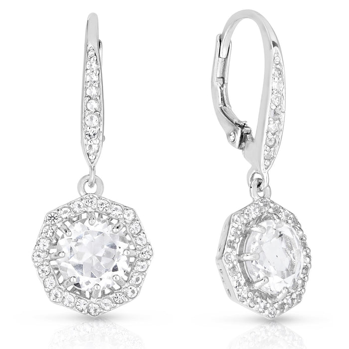 White Topaz Droplet Earrings