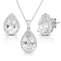 White Topaz Earrings & Necklace Set