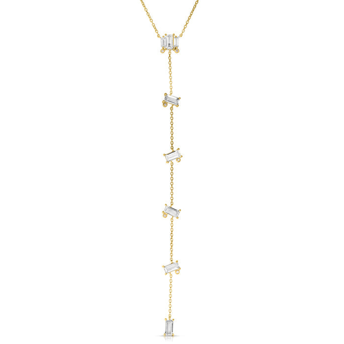 White Topaz "Y" Necklace