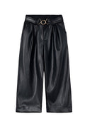 Wide Leg Leatherette Pants