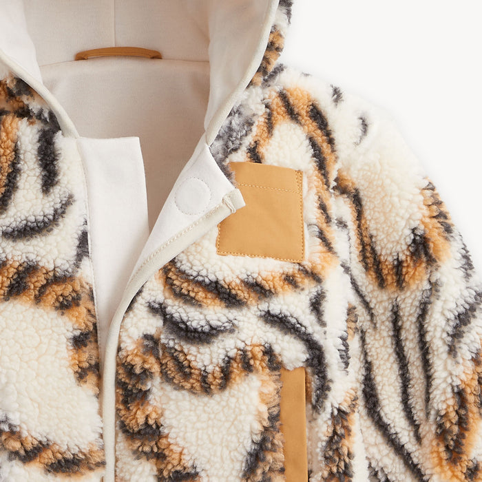 Sherpa animal print jacket for baby