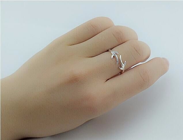 Women Adjustable Antler Ring