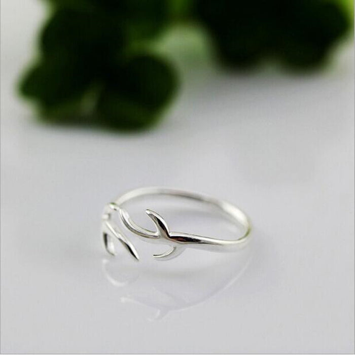 Women Adjustable Antler Ring