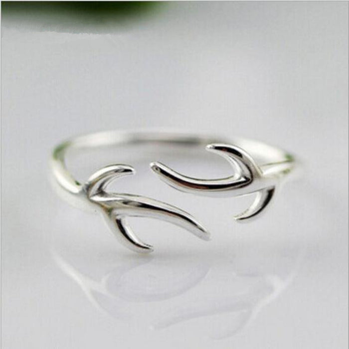 Women Adjustable Antler Ring